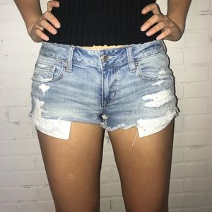 American Eagle Super Low Shortie Denim Shorts